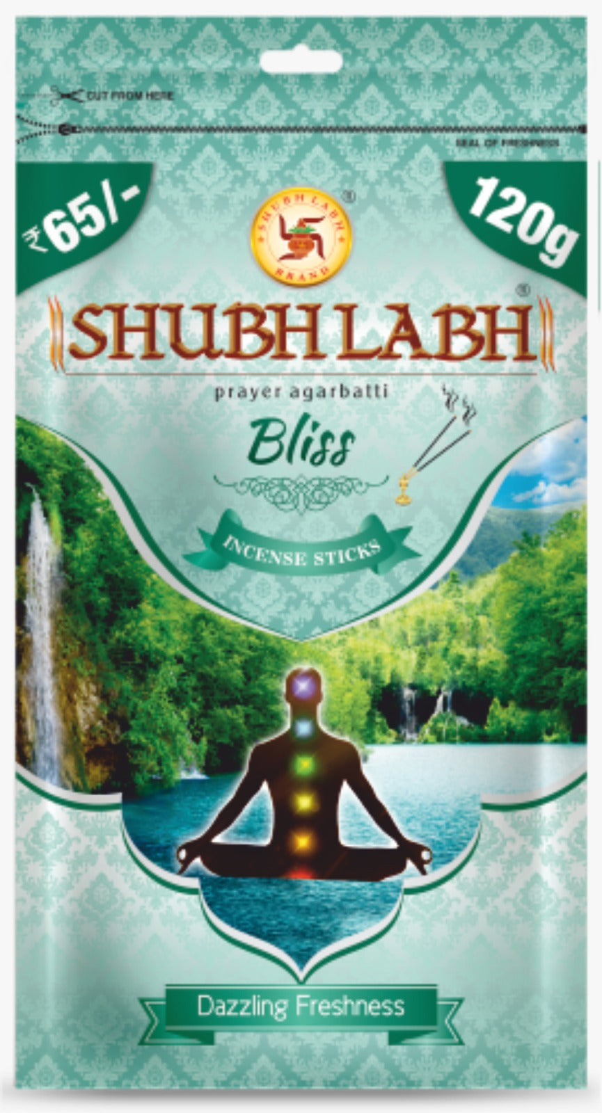 Shubh Labh Prayer Agarbathi/Incense Sticks Zipper | 45–50 Min Burn | Bliss Agarbatti for Pooja |120 Gm Each| Pack of 5 |