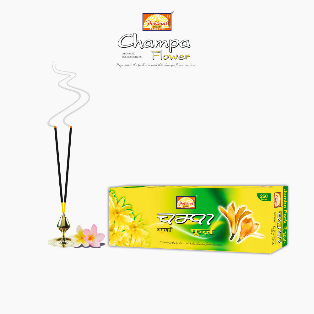 PARIMAL Champa Aromatic Incense Sticks | Jumbo Pack | Pack of 3-250 Grams X 3 = 750 G | Aromatic Incense Sticks |
