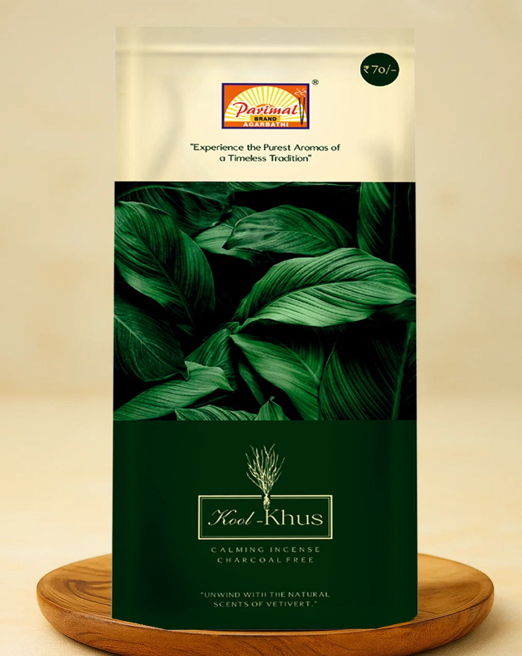 Parimal 100% Natural Charcoal‑Free (180-200 Sticks) (540 gm) | Vetiver (Kool Khus) Incense Sticks | Earthy Fragrance |(Each 90 gm)| Aromatic, Long‑Lasting Agarbatti for Meditation & Pooja | Pack of 3