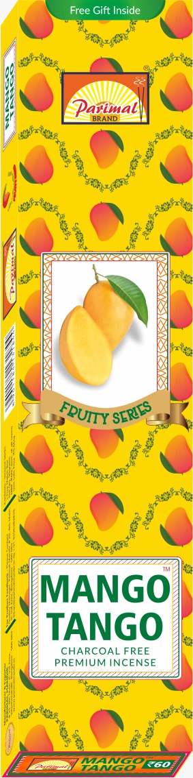 Parimal Mango Tango Incense Sticks (360-385 Sticks) (540 Gm) | Fruit Punch Aromatic Agarbatti | Mango Fragrance | Uplifting Summer Scent for Home, Meditation & Relaxation | Each 90 Gm | Pack of 6