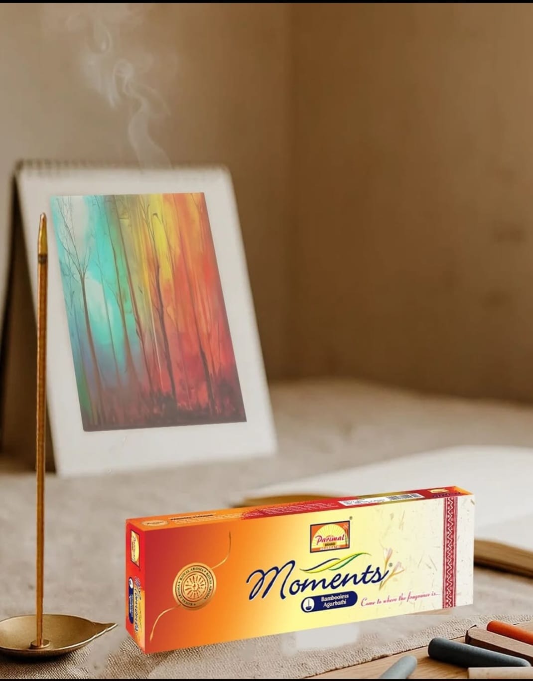 Parimal Moments Bambooless Incense Clean Low Smoke Incense for Daily Pooja & Home Fragrance, Pack of 6 x 100 g = 600 g