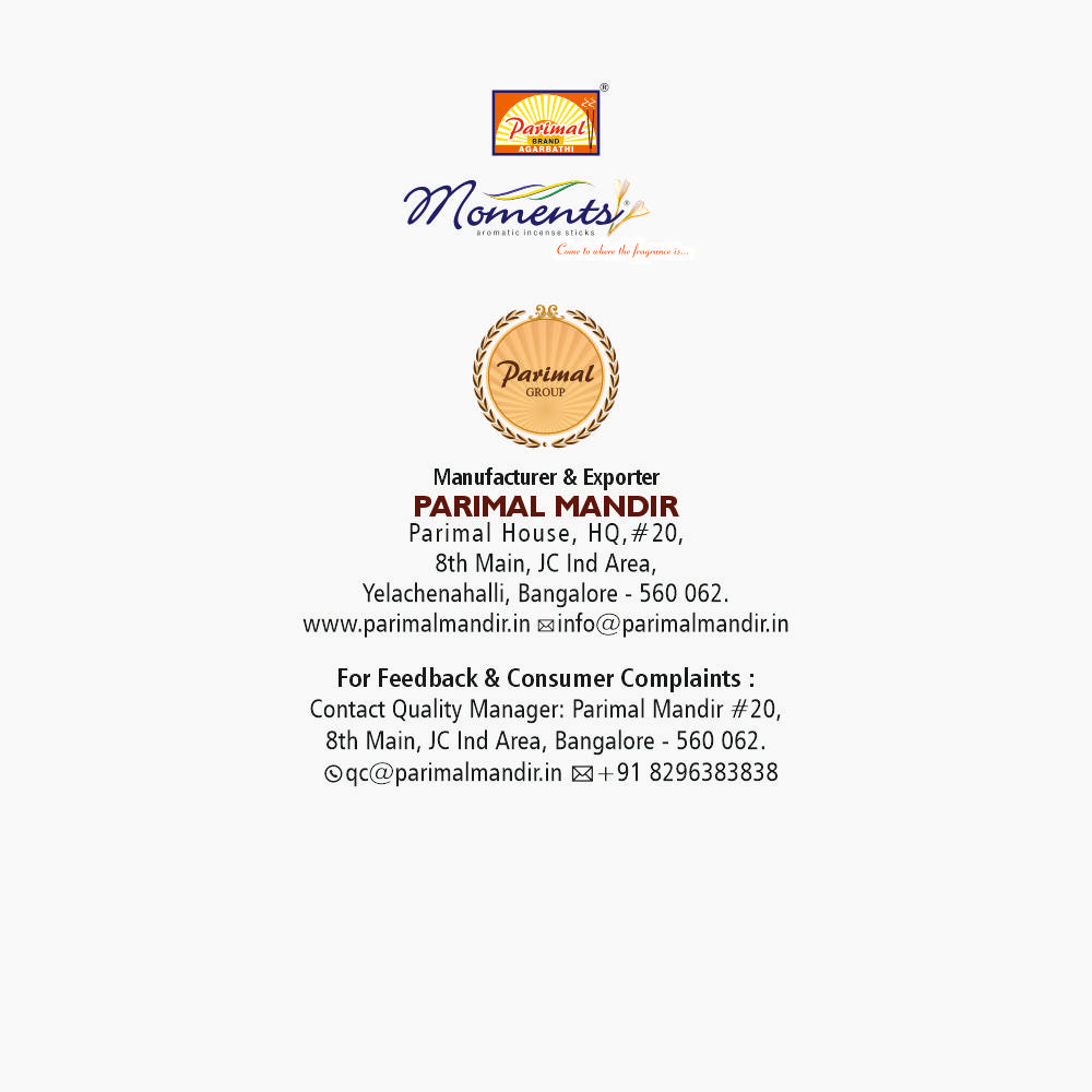 Parimal Moments Premium Incense/Agarbathi Sticks | Jumbo Value Pack (150g x 3 = 450g) | Sandalwood, Amber & Musk Scent | 45–50 Min Burn | Free Incense Holder in Each Pack | Pack of 3