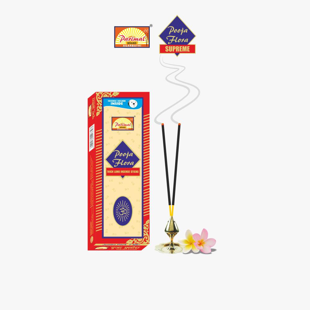 Parimal Pooja Flora Aromatic Incense Sticks | Jumbo Pack | Pack of 3-165 Grams X 3 = 495 G | Aromatic Incense Sticks