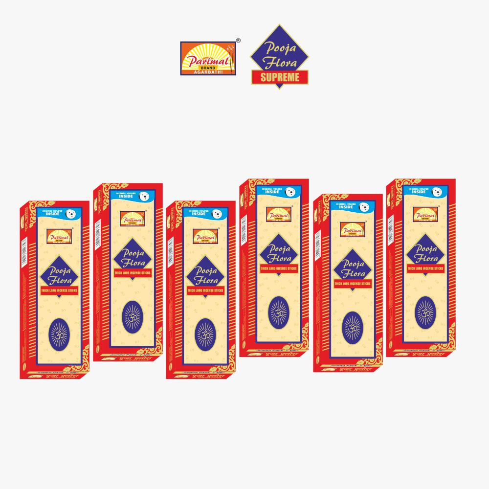 Parimal Pooja Flora Aromatic Incense Sticks | Jumbo Pack | Pack of 3-165 Grams X 3 = 495 G | Aromatic Incense Sticks