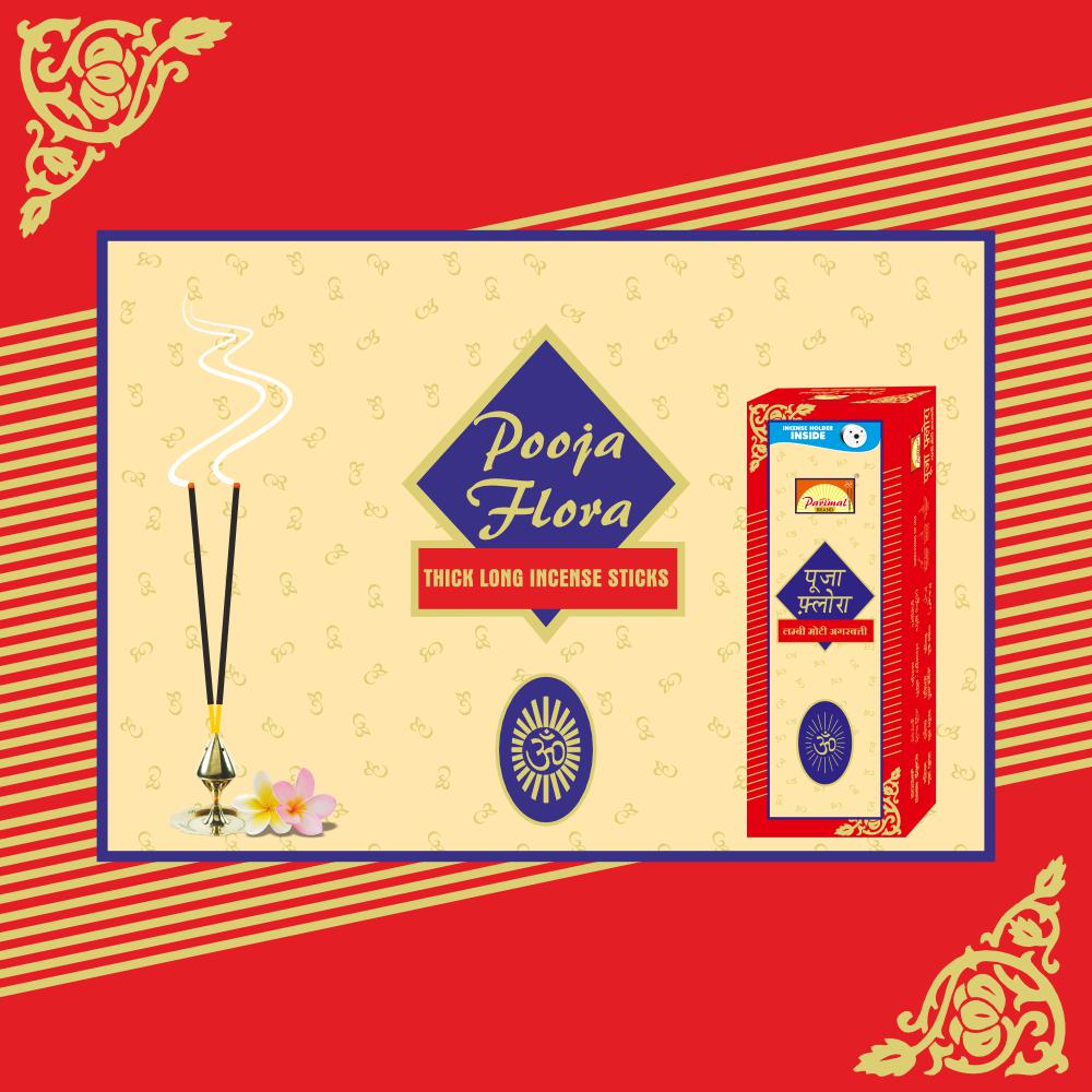 Parimal Pooja Flora Aromatic Incense Sticks | Jumbo Pack | Pack of 3-165 Grams X 3 = 495 G | Aromatic Incense Sticks
