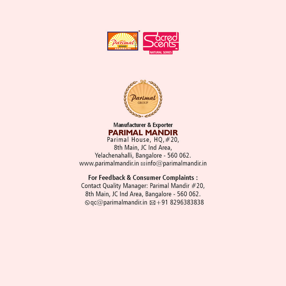 Parimal Pure Rose (Gulab) Dhoop/Dhup Sticks (78–88) (270g) | 45–60 Min Burn | Gulab dhup batti | Bamboo-Less Incense | Each Pack 45G | Rich, Long-Lasting Fragrance | Dhoop Holder Inside | Pack of 6
