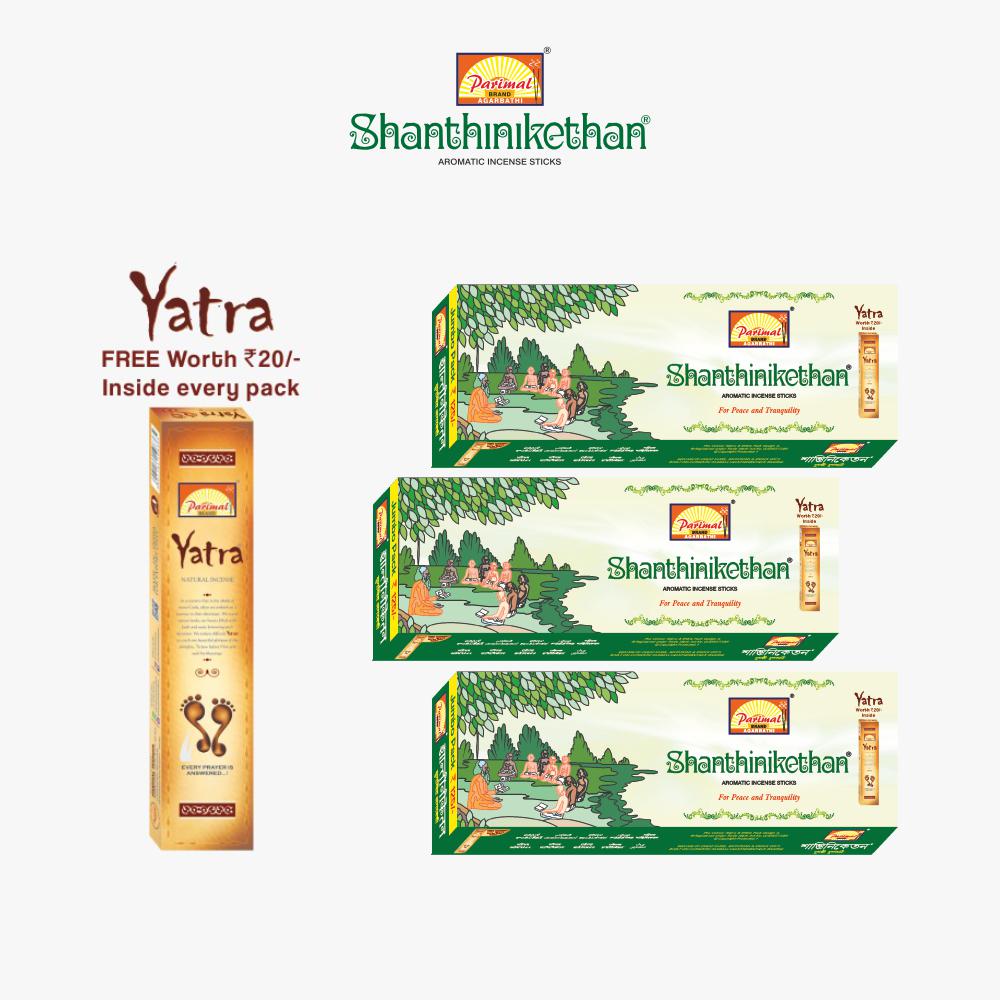 Parimal Shantinikethan Incense Sticks | Jumbo Pack | Pack of 3-180 Grams X 3 = 540 G | Aromatic Incense Sticks |