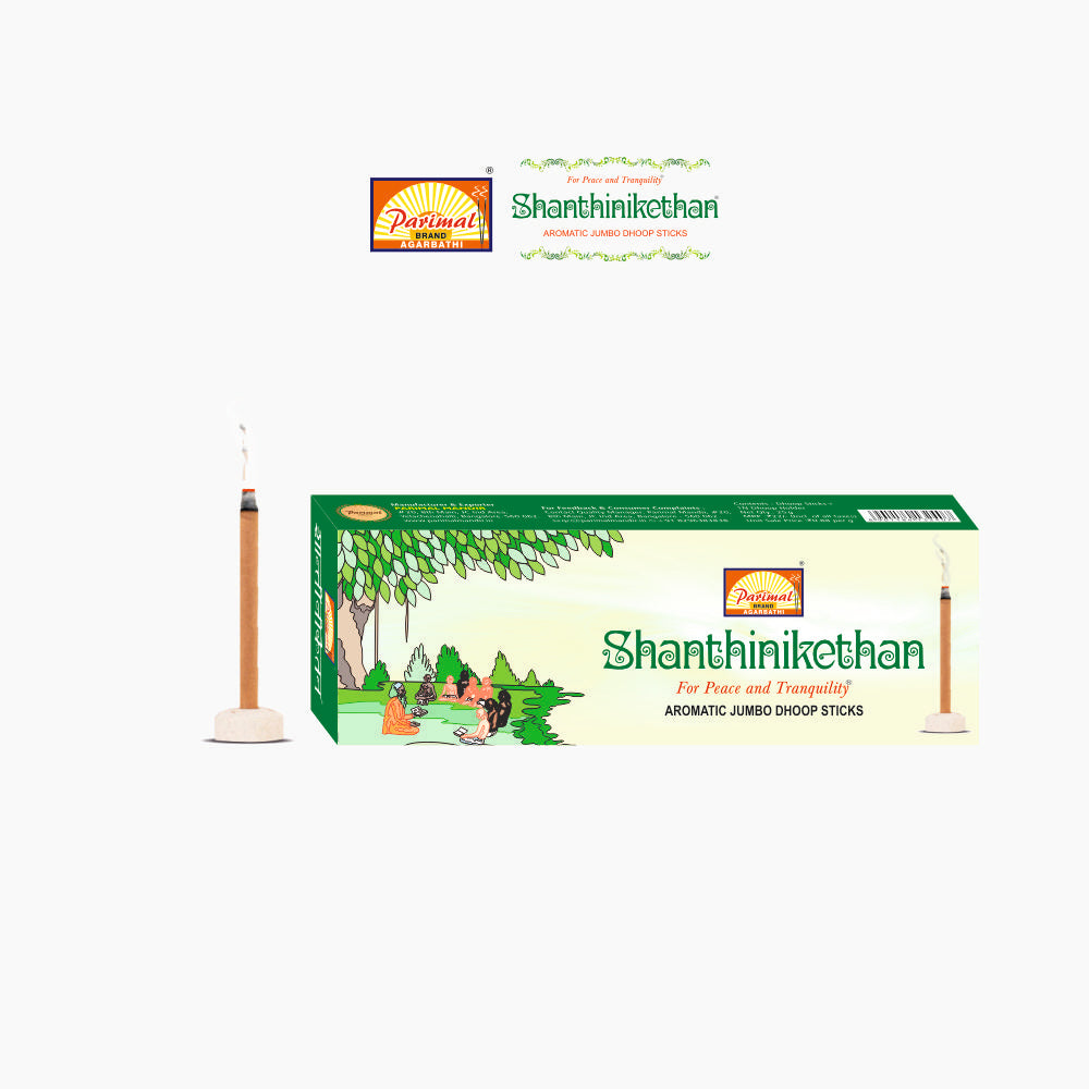 Parimal Shantinikethan Jumbo Dhoop Sticks | Pack of 12-25 Grams X 12 = 300 G | Aromatic Jumbo Dhoop Sticks |