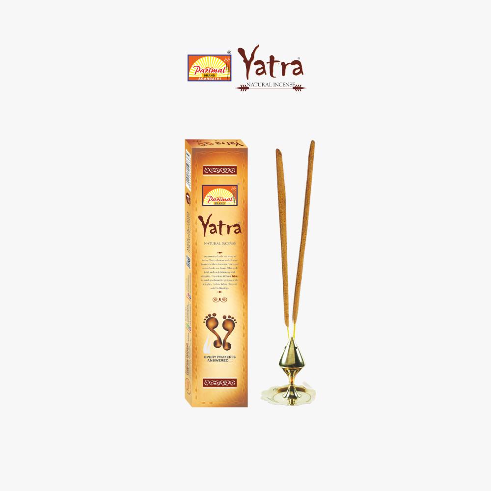 Parimal Yatra Hand Rolled Agarbathi (75-85 Sticks) (144 gm) | Burning Time - 45-60 Min | Natural Incense with Sandal & Resin| Fresh Fragrance for Meditation & Relaxation | (Pack of 6, 24g Each)