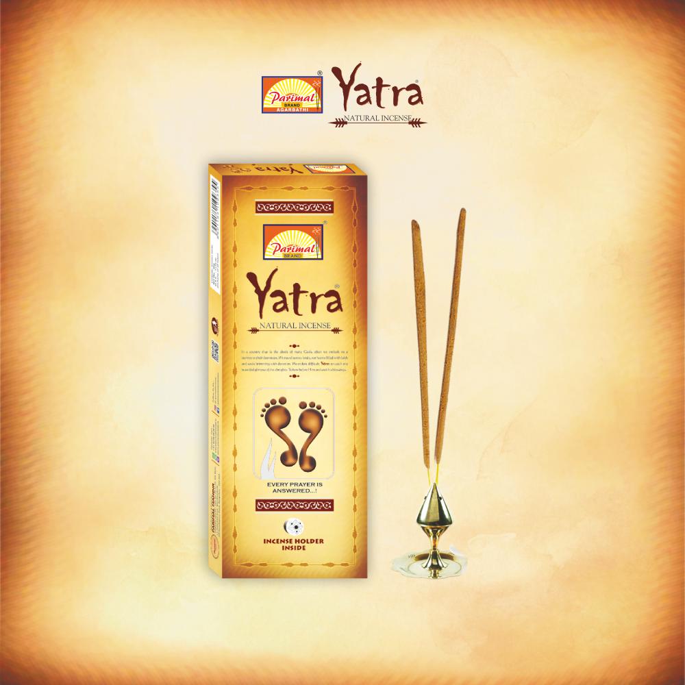 Parimal Yatra Hand Rolled Agarbathi (380-390 Sticks) (750 gm) | Burning Time - 45-60 Min | Natural Incense with Sandal & Resin| Fresh Fragrance for Meditation & Relaxation | Each 250 Gram | Pack of 1