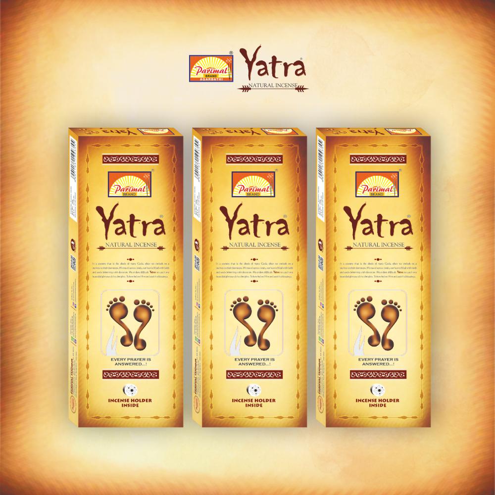 Parimal Yatra Hand Rolled Agarbathi (380-390 Sticks) (750 gm) | Burning Time - 45-60 Min | Natural Incense with Sandal & Resin| Fresh Fragrance for Meditation & Relaxation | Each 250 Gram | Pack of 1