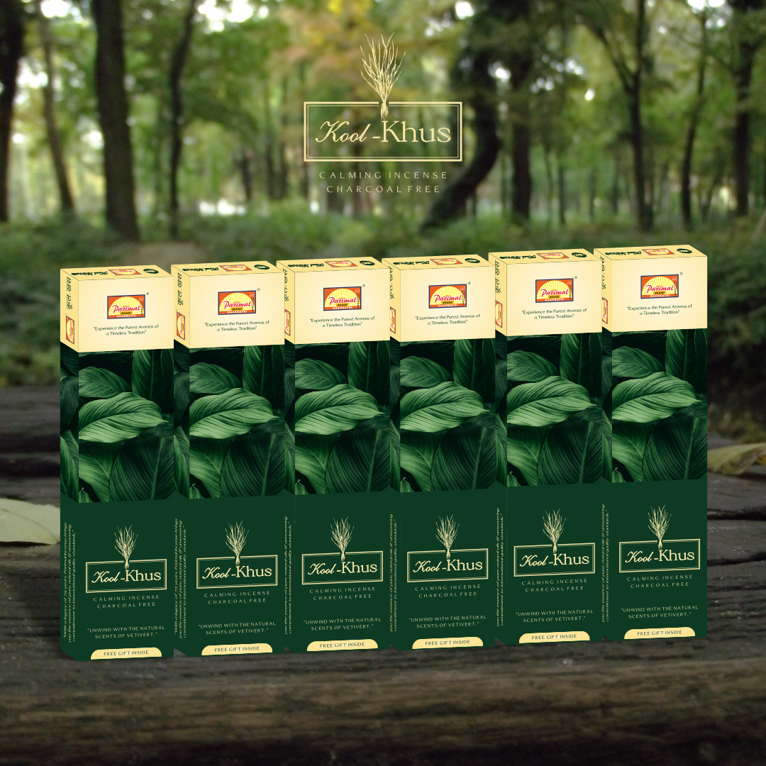 Parimal 100% Natural Charcoal‑Free (180-200 Sticks) (540 gm) | Vetiver (Kool Khus) Incense Sticks | Earthy Fragrance |(Each 90 gm)| Aromatic, Long‑Lasting Agarbatti for Meditation & Pooja | Pack of 3