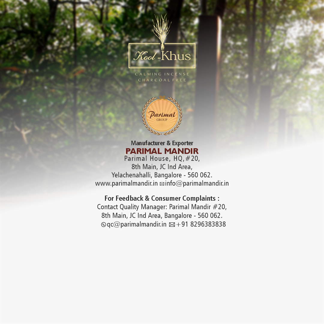 Parimal 100% Natural Charcoal‑Free (180-200 Sticks) (540 gm) | Vetiver (Kool Khus) Incense Sticks | Earthy Fragrance |(Each 90 gm)| Aromatic, Long‑Lasting Agarbatti for Meditation & Pooja | Pack of 3